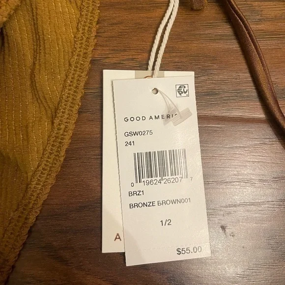 NWT Good American Ribbed Bikini Bottoms Size 1/2 - Picture 2 of 4